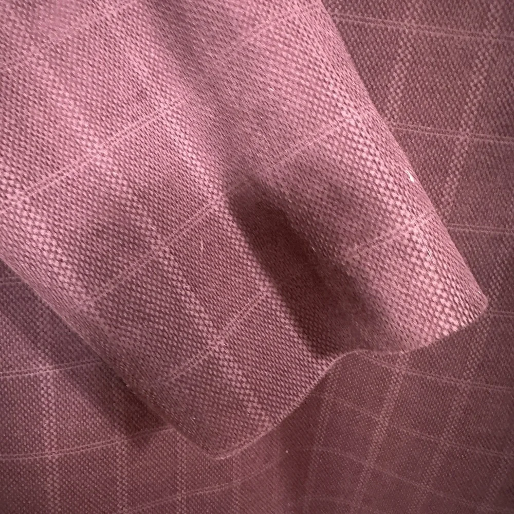 Stafford Mens 60 Long Sport Coat Burgundy Windowpane Cotton Big & Tall Blazer